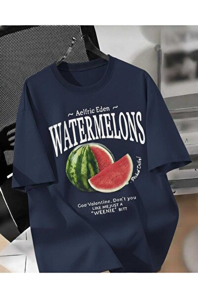 COHERENT Unisex Men/Women Watermelons Custom Printed Oversize Cotton T-Shirt ...