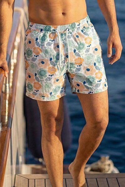 MADZEYMODA Ανδρικό σορτς κολύμβησης με επένδυση, πολύχρωμο, με ελαστικά κορδό...