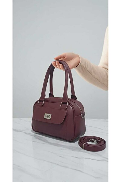 ELAN Kadın Çanta - Çapraz Askılı - Mıknatıs Aparatlı- Şık/Casual - Bordo Çanta