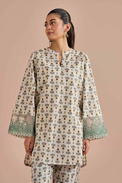 Nishat Linen 2 Piece - Printed Embroidered Suit - PE 26-214