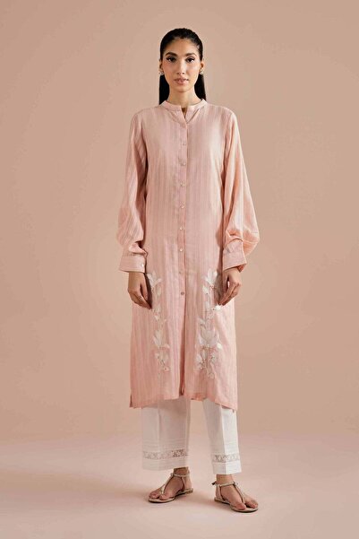 Nishat Linen Embroidered Shirt - PE 26-08