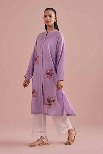 Nishat Linen Embroidered Shirt - PE 26-07