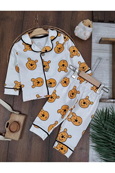 ASİLA Teddy Bear Printed Unisex Baby and Kids Pajama Set