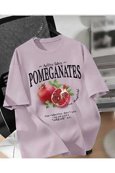 COHERENT Unisex Men/Women Pomaganates Custom Printed Oversize Cotton T-Shirt ...