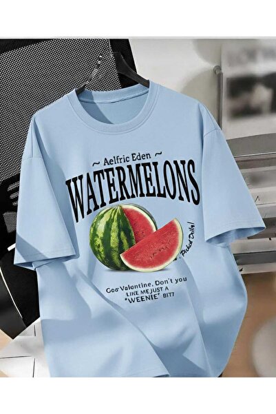 COHERENT Unisex Men/Women Watermelons Custom Printed Oversize Cotton T-Shirt ...