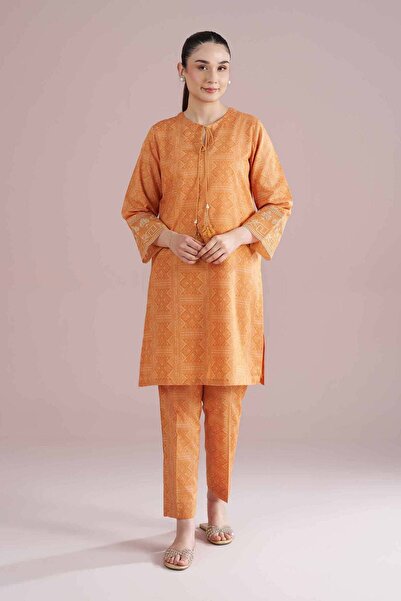 Nishat Linen 2 Piece - Printed Embroidered Suit - PE 26-218