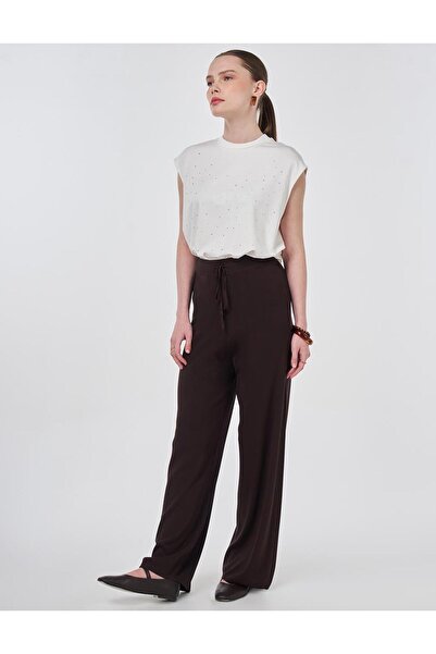 Kayra Relaxed Fit Knitwear Trousers Dark Brown