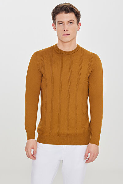 AC&Co / Altınyıldız Classics Men's Brown 100% Cotton Standard Fit Regular Cut...