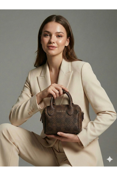 Derinbags Geantă mini maro de mână și de umăr pentru femei – Design elegant p...