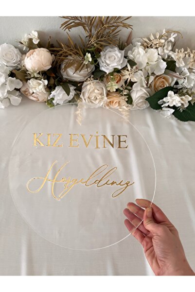 LE FANTASİA Pleksi Kapı Süsü - Yuvarlak Model - Şeffaf Üzeri Gold Renk - Kız ...