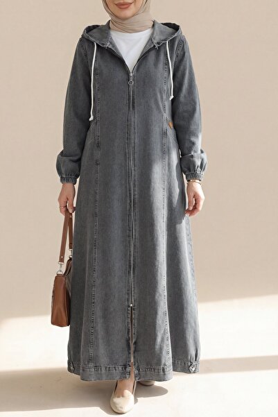 HİJABAYA Джинси з капюшоном на блискавці, з еластичними манжетами та кишенями