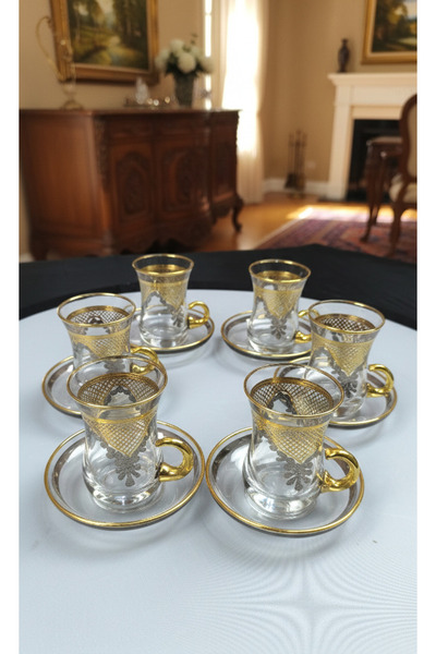 AR HOME 12 Pcs Luxury Glass Tea Set