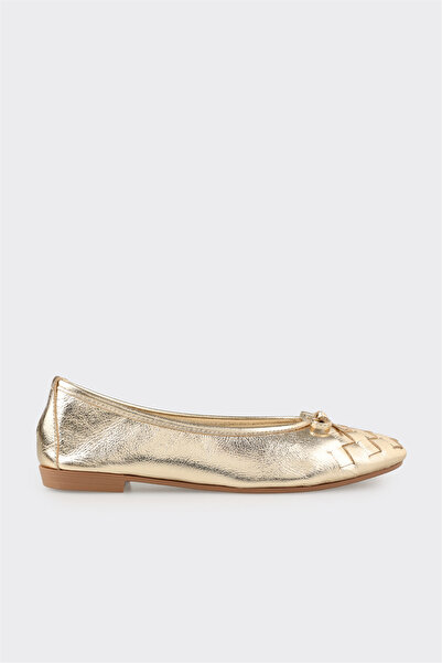 Elle Shoes Gold Deri Kadın Günlük Ayakkabı