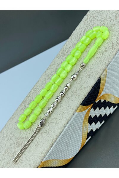 Tesbih Store Opal Benzetme Sedefli Sıkma Kehribar Tesbih Gümüş Kaplama Püskül...