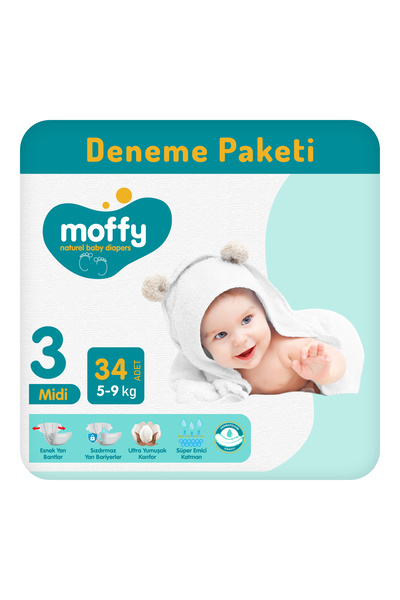 Moffy Twin Midi No 3 Bebek Bezi 34 Adet
