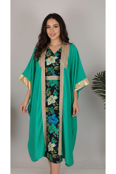 ASIAN Rawnak Jalabiya: An elegant two-piece women's jalabiya with a Belt made...