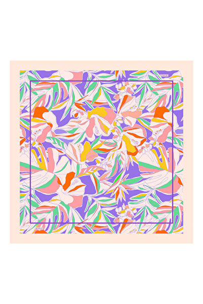 Arancia Eșarfă mov 90X90 din mătase twill