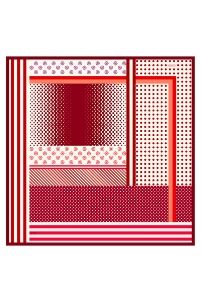 Arancia Red 90X90 Silk Twill Scarf