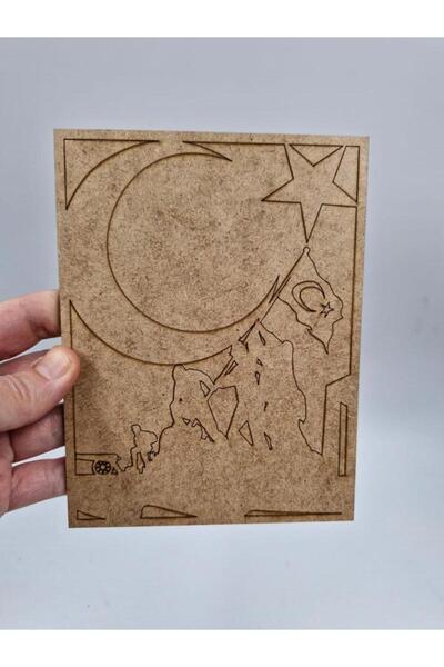 Mu Art Ahşap 10 قطع من الخشب لرسم شخصيات شهداء تشاناكالي في 18 مارس رقم 3 نشا...