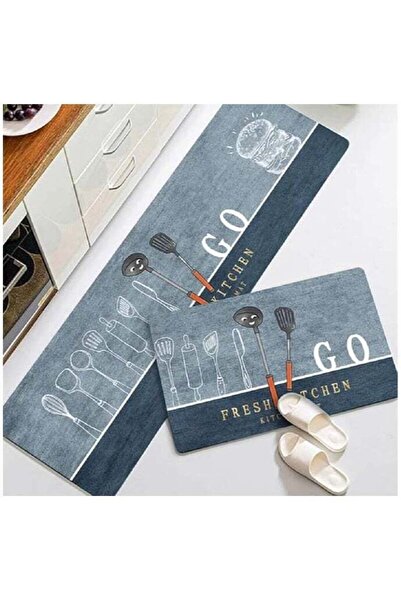 Arabest Kitchen Rug Sets 2 Pieces, Washable Kitchen Floor Mats, Waterproof Co...