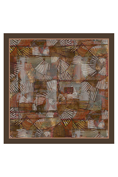 Arancia Brown 90X90 Silk Twill Scarf
