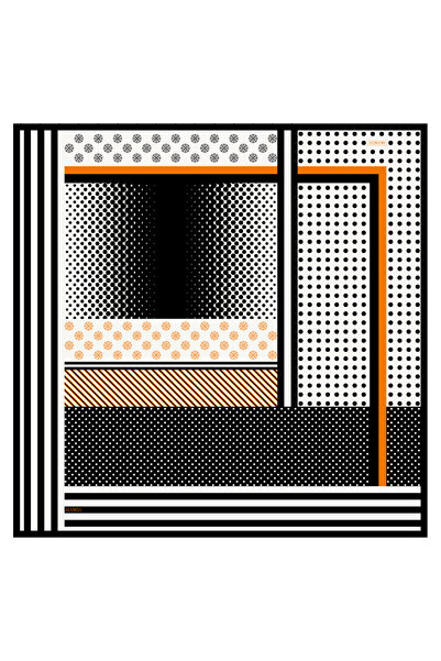 Arancia Black 90X90 Silk Twill Scarf