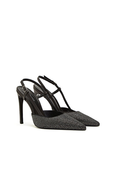 Dıvarese Siyah Taş Aksesuarlı Süet Gova