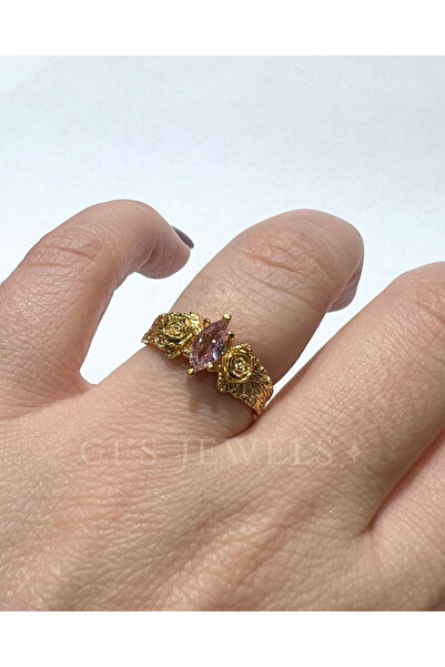 GENERAL Altın Kaplama, Taşlı, Çiçekli, Vintage Tasarım - Ayarlanabilir, Boho ...