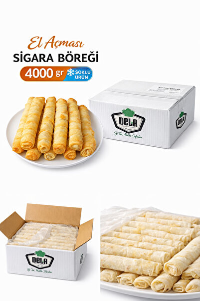 DELA MUTFAK 4 Kg El Açması Sigara Böreği – 4000 Gr Şoklu – Toptan Çıtır Börek...