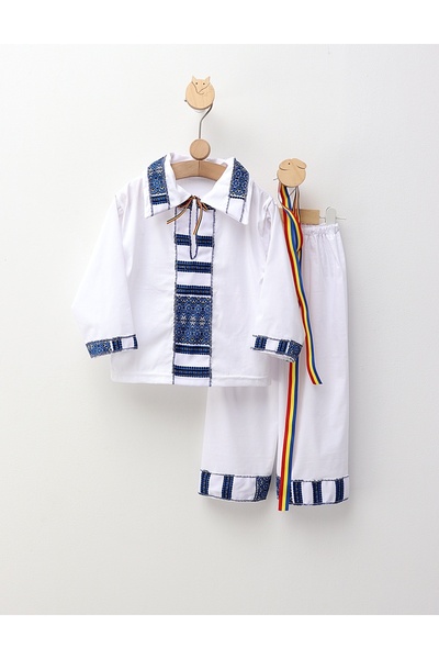 MiniKids Μπλε παραδοσιακή φορεσιά αγοριών 3 τεμαχίων M3