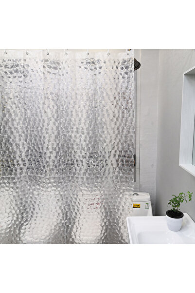 Choice4 80x180cm 3DWater cubes Crystal Clear PEVA Shower Curtain - Cracked Gl...