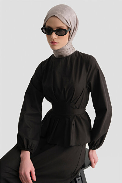 Armine Bağlama Detaylı Takım Siyah