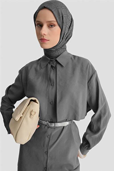 Armine Aller Detaylı Tunik Gri