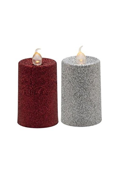 Home Set of 2 LED candles, flame effect, height 6 cm, random colors,
