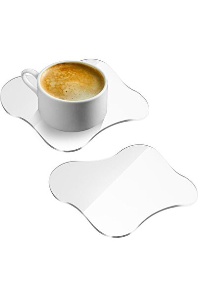 Arabest 2pcs Irregular Cloud Shape Drink Cup Coaster, Clear Coasters for Home...
