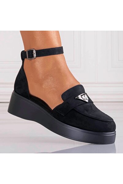 CAROLIE Women's Casual Black Shoes Made of -Suede Leather Kenya, 40