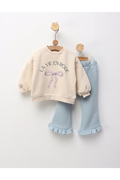 MiniKids La Vie En Rose quilted suit, with blue