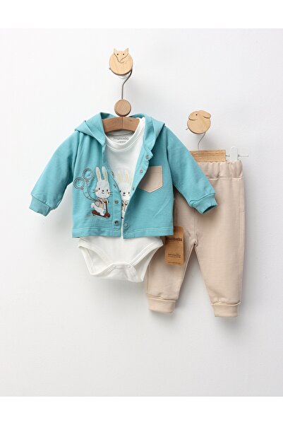 MiniKids 3-piece costume, Bunny on the Trot, turquoise