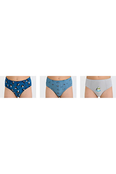 Berrak Boys' Slip Underwear 3-Pack (Assorted) Premium Quality