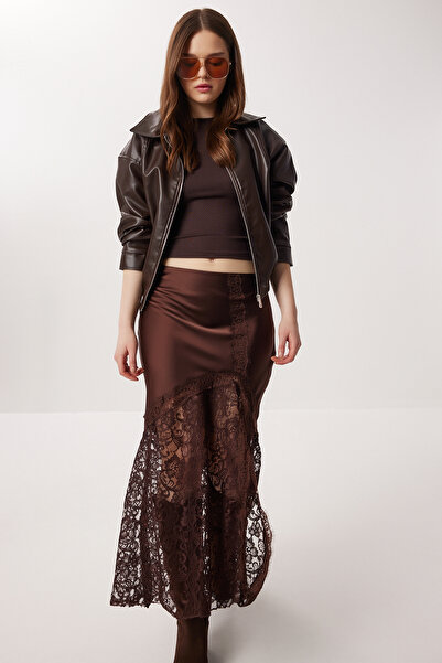 Lovelyİstanbul Fusta Satin Yüzeyli dantelă LNT0022 MARO