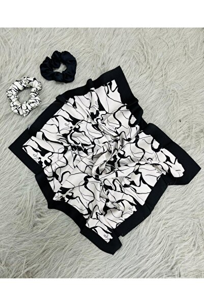 tarzınısec Set de eșarfă și cataramă tip baghetă din marmură cu imprimeu digi...