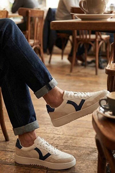 Lufian Men's White Navy Blue Casual Sneaker Shoes - Comfortable Design with S...