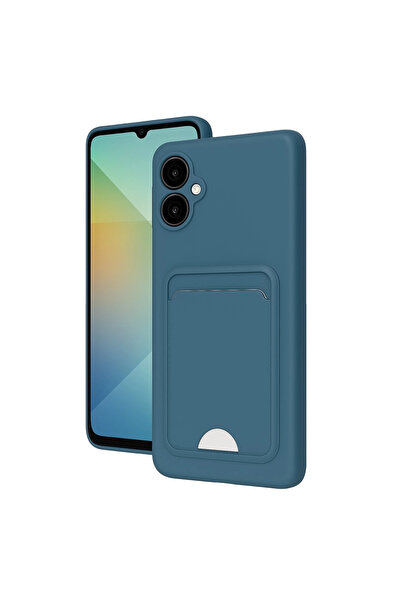 eco port حافظة سامسونج جالاكسي A06 من السيليكون مع بطاقة عمل كلفن - أزرق