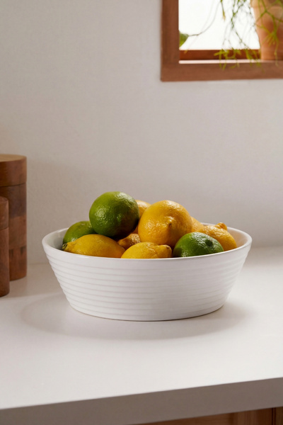 GÖNÜL Porselen Kase 23,8x8,5 cm – Çok Amaçlı Servis / Salata / Meyve Kasesi (...