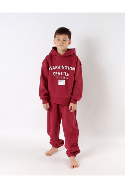 MiniKids Padded tracksuit, Washington Seattle, burgundy
