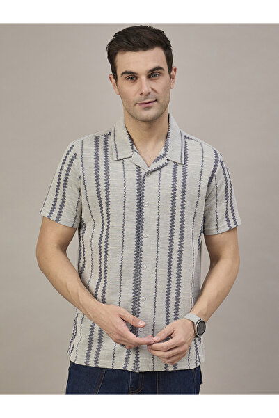 REPRISE By Styli Grey Patterned Textured Shirt