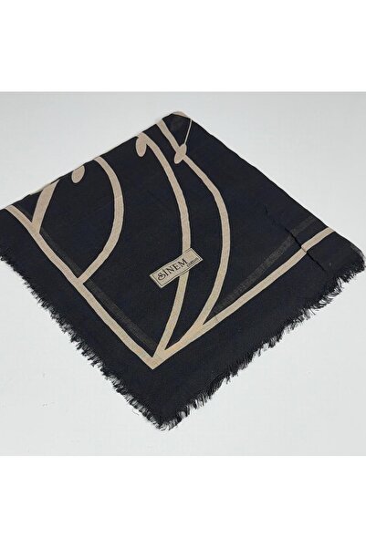 Sinem Emprime Koton Scarf - Black / Caramel-6290