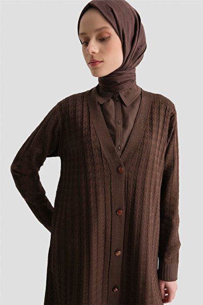 Armine Triko Ceket 25KD5094 Kahve