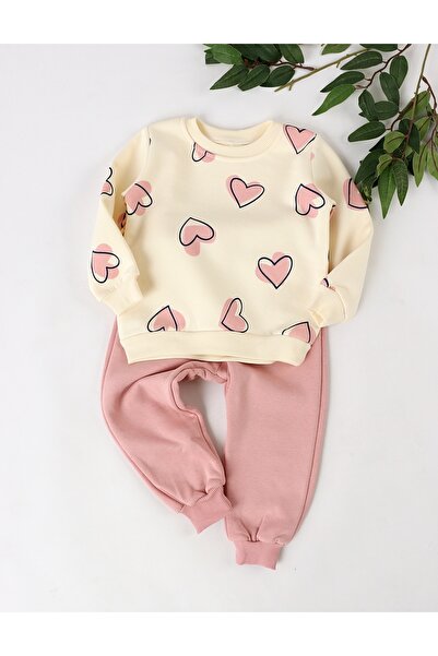 MiniKids Compleu vatuit Hearts, roz