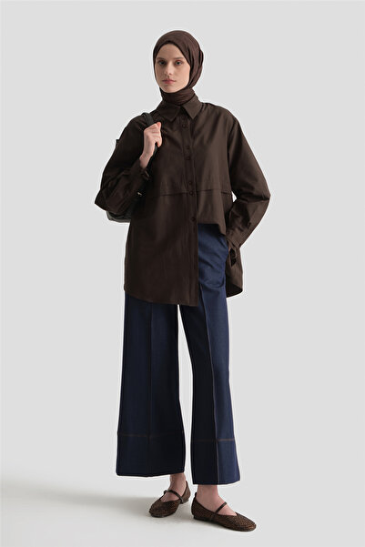 Armine Dikiş Detaylı Denim Pantolon İndigo